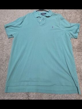 Ralph Lauren Men’s Teal Polo with Purple Pony Embroidery